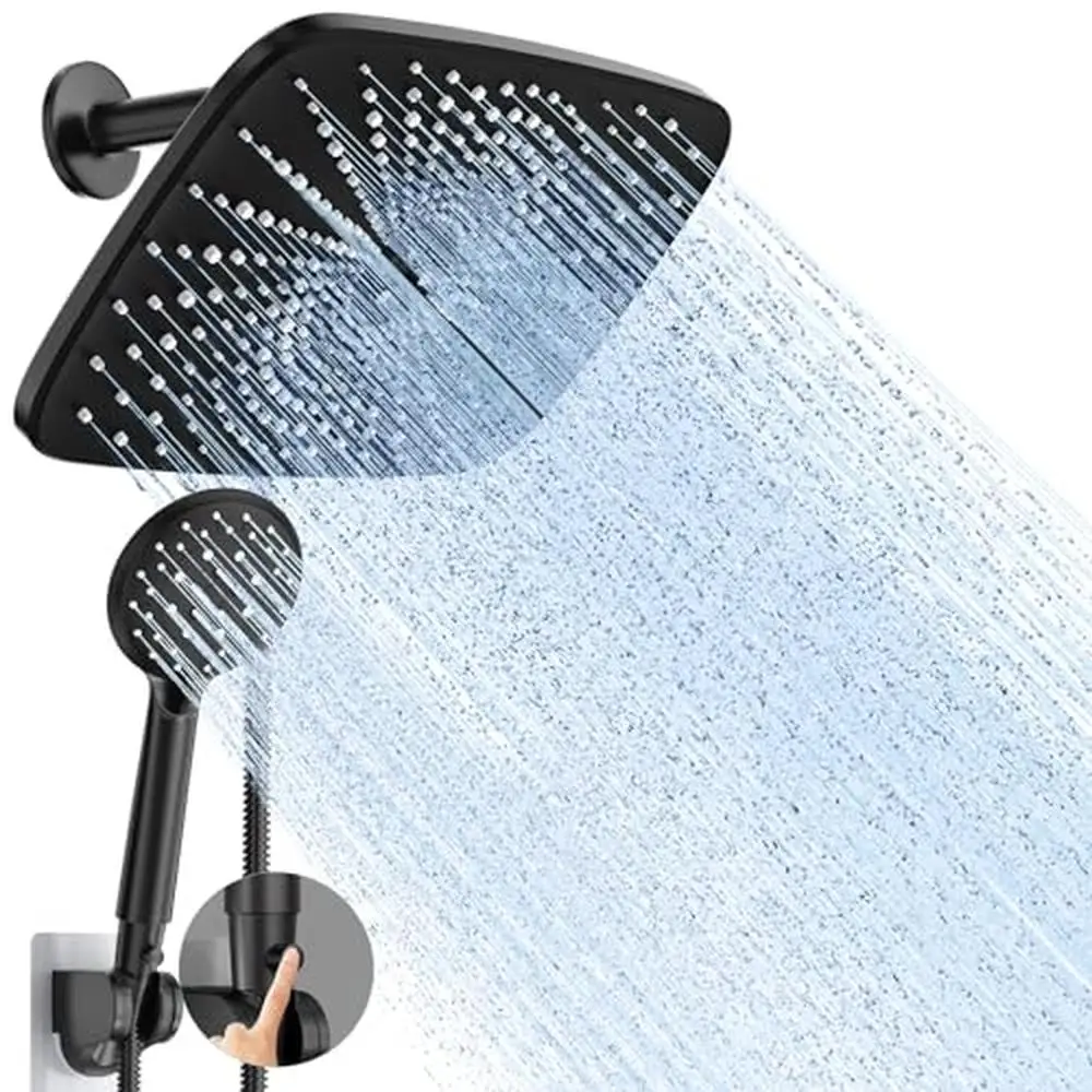 11.8 Inch High Pressure Rain Shower Head 5 Modes Handheld Spray Combo Wide Rainfall Shower 70