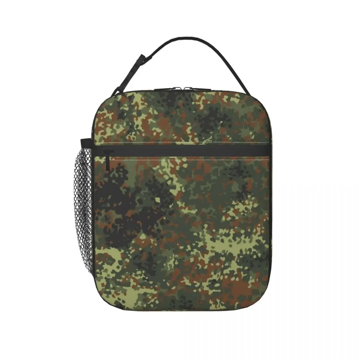 Flecktarn Camo Resuable Lunch Box Leakproof Military Army Camouflage Thermal Cooler Food Insulated Lunch Bag School Student