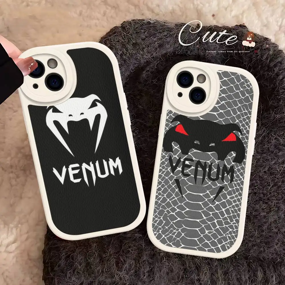 

Luxury V-venum For IPhone 16 15 14 13 12 11 Pro Max Plus Shockproof Leather Soft Phone Cover