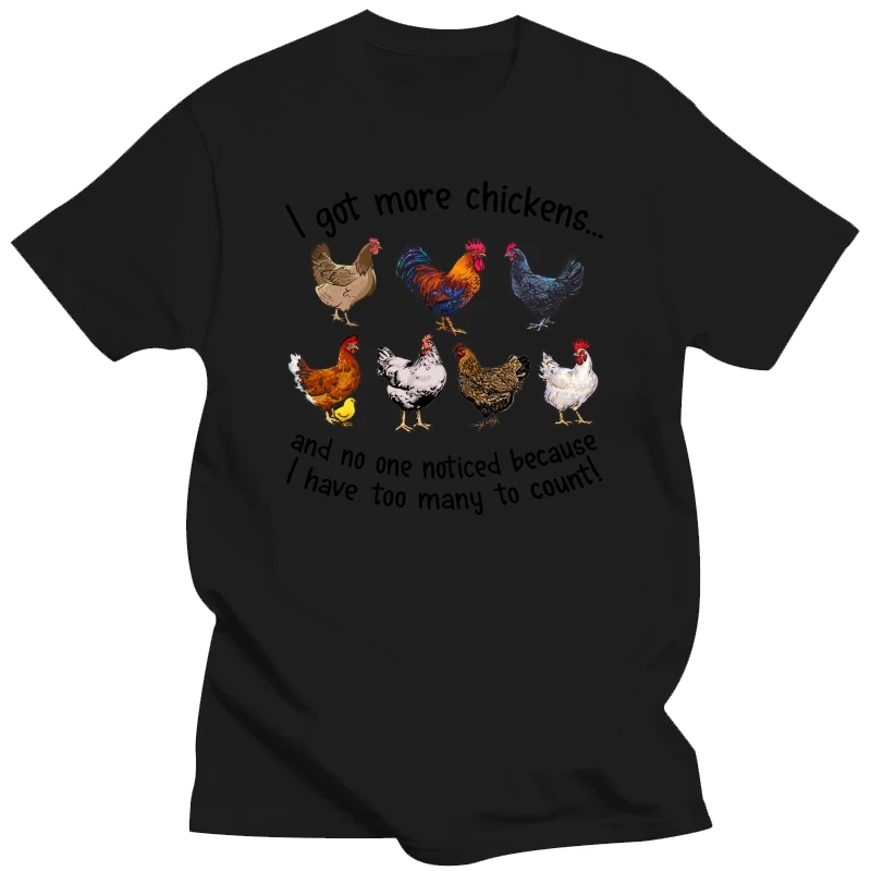 

Хлопок унисекс «I Got More Chickens And No One No One Noticed, потому что мне слишком много много считать» Забавная летняя мужская новинка футболка женская