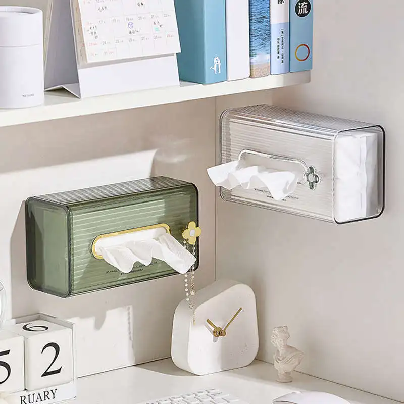 Household Tissue Box Transparent Desktop Tissue Box Pumping Paper Storage Box Dining Room Napkin Case Holder Table Decoration