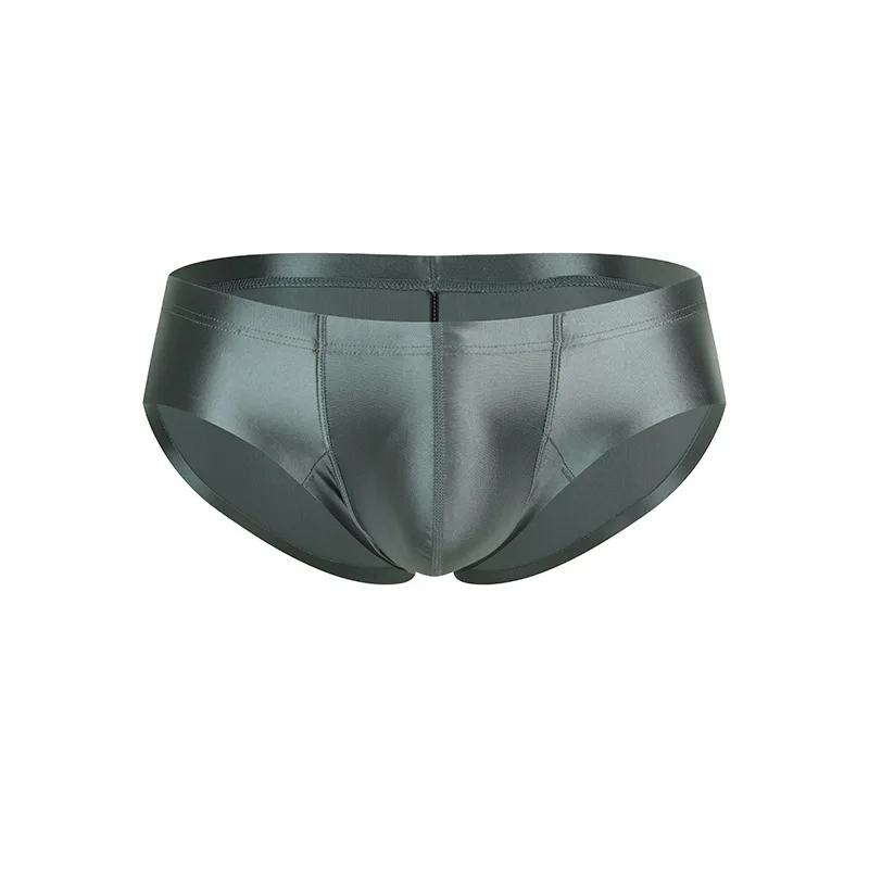 Men's Bulge Boxy Underwear Satin-Like Gay Sexy Low-Rise U Convex Pouch Boxer Briefs Smooth U-Pouch Underwear Sissy Daily Panties