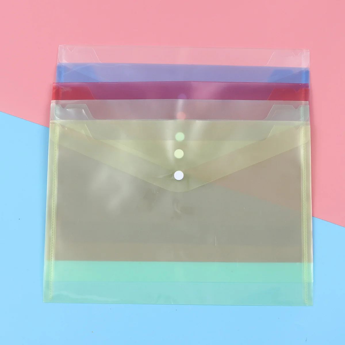 24Pcs 투명 두꺼운 플라스틱 파일 가방 지퍼 주최자 문서 홀더 사무실 학교 홈 여행 폴더 케이스