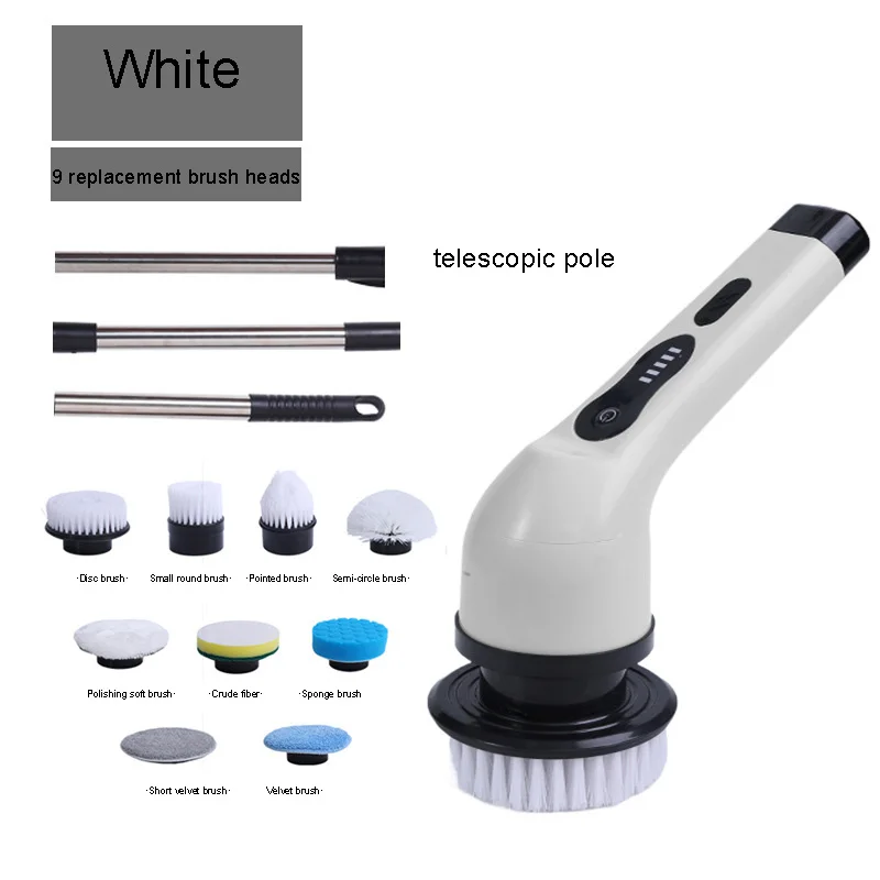 

9-in-1 Electric Cleaning Brush Electric Spin Cleaning Scrubber Electric Cleaning Tools Parlour Kitchen Bathroom Cleaning Gadgets