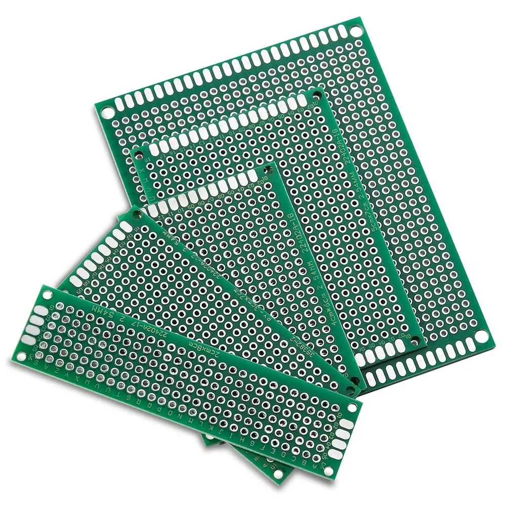 

2/5/10PCS PCB Board Prototype Board Green 2x8/3x7/4x6/5x7/6x8/9x15cm Double Sided Circuit Boards For DIY Soldering Project