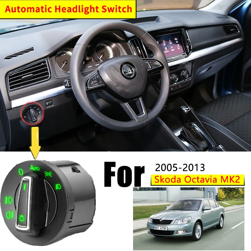 Headlight Automatic Switch For Skoda Octavia 2 MK2 2005-2013 2007 2008 2009 Car Accessories Upgrade Tuning Modificati