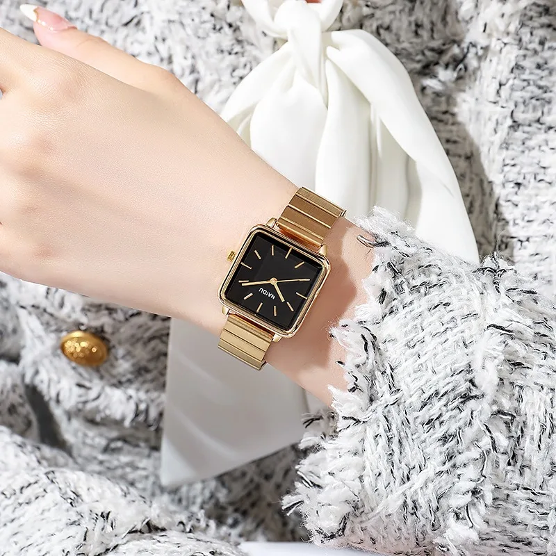 Hot Sale Large Square Dial Women Watch Fashion Adjustable Size Quartz Watch Luxury Ladies Gift Wristwatches  Relojes Para Mujer