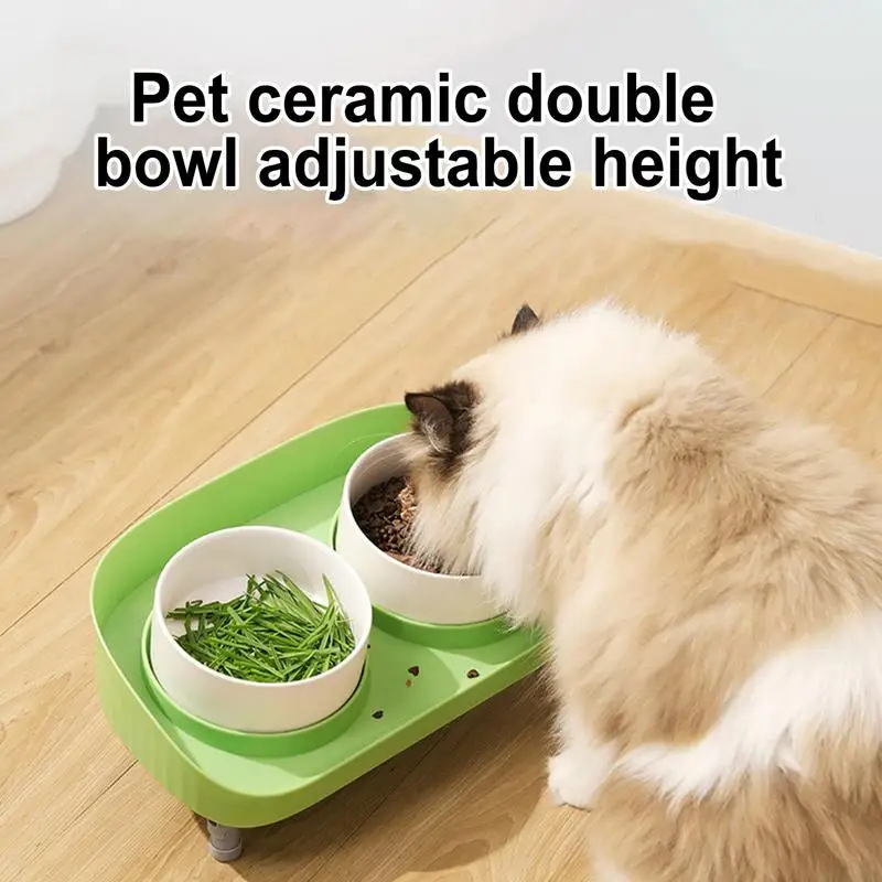 

Elevated Cat Bowls For Food And Water Tall Cat Dishes Ergonomic Stress-Free Pet Feeder Dish Raised Cat Bowls With Non Slip Stand