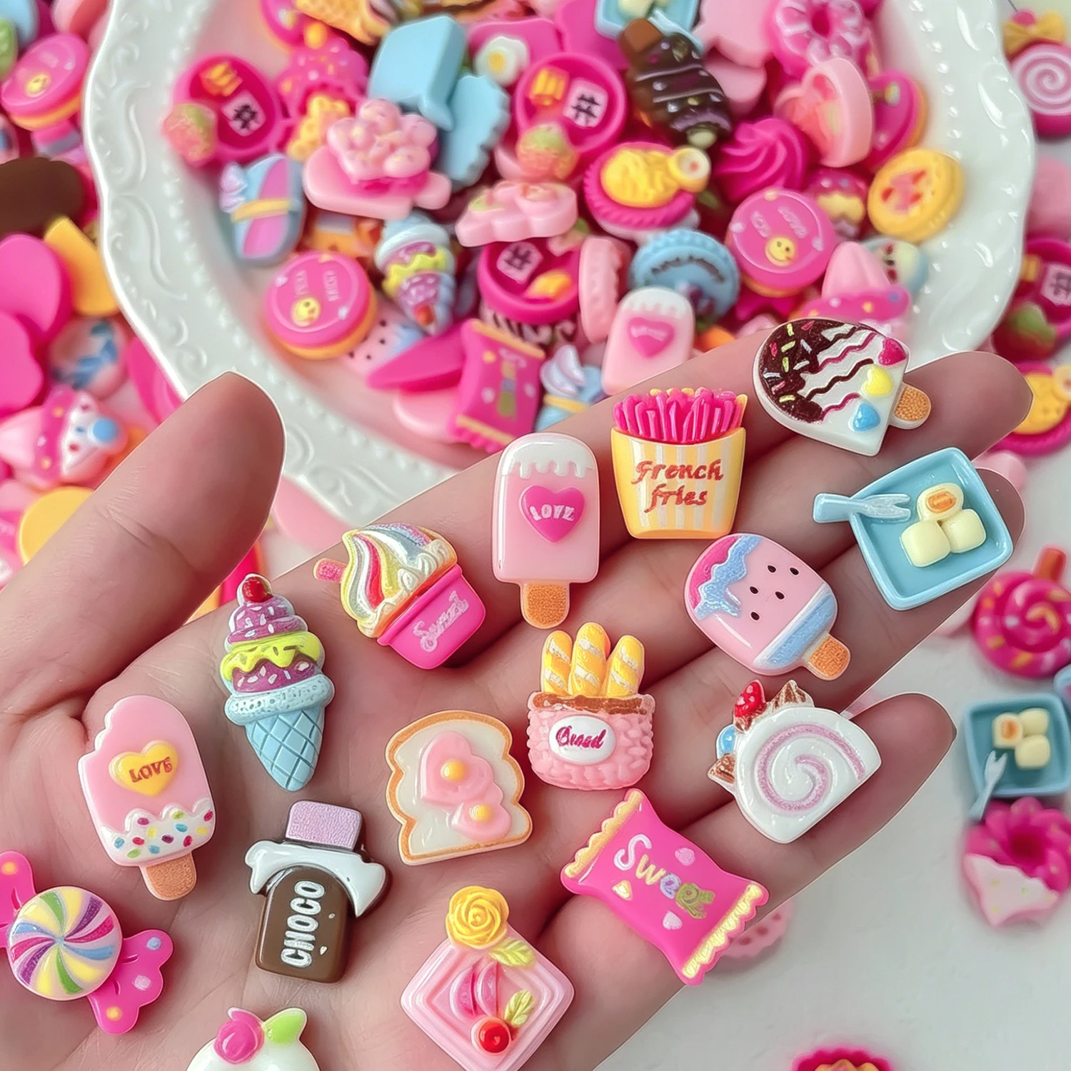 50PCS 50PCS 3D Kawaii Dessert Cake Nail Charms Mixed Ice Cream Donut Candy Nails Art Decoration DIY Crafts Phone Case Manicure Parts - Aliexpress Deal