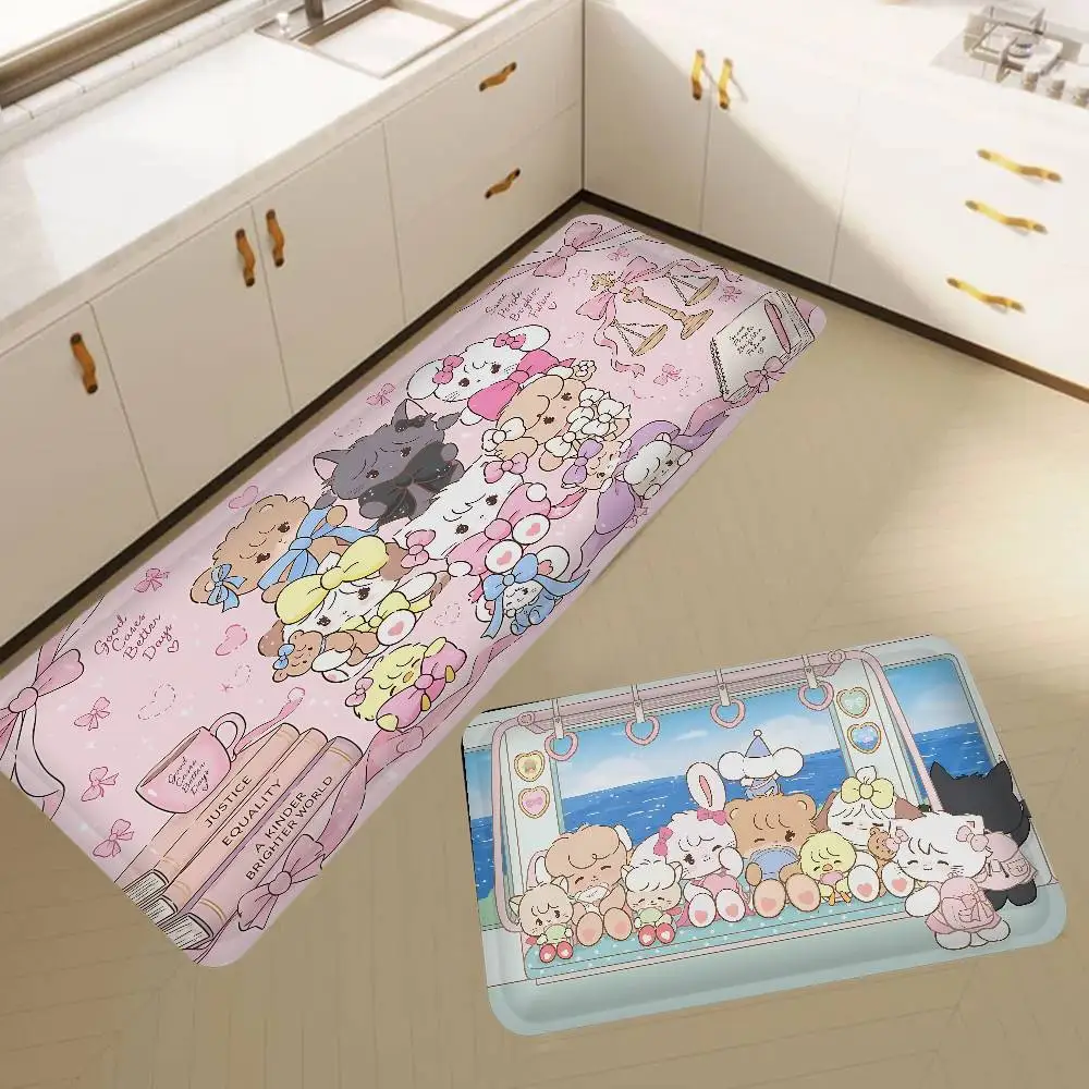 Cute M-Mikko I-Illustrations Entrance Door Mat Nordic Style Bedroom Living Room Doormat Home Balcony Anti-Slip Modern Home Decor