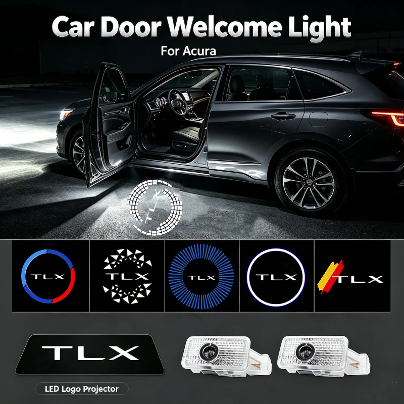 2PCS Ghost Shadow LED Car Door Courtesy Logo Projector Welcome Lamps For Acura TLX 2015‑2024 Interior Modification Accessories