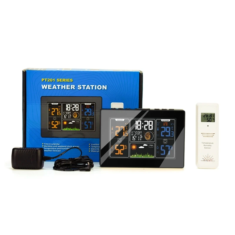 

co530 Multifunctional 201C Forecast Station USB Chargable Digital Thermometer with Breathable Hole Design