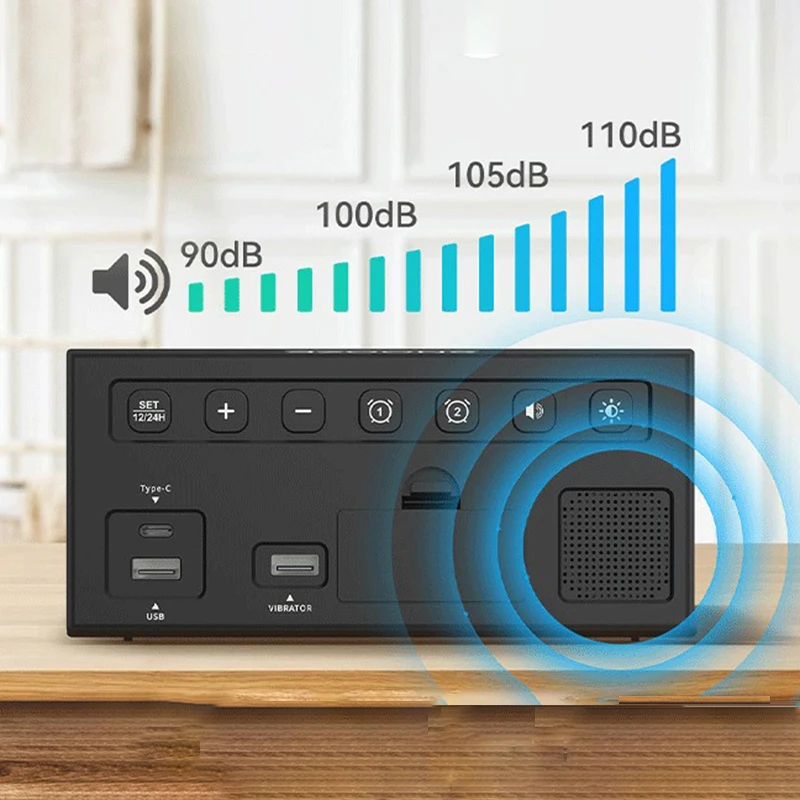 LED Alarm Clock Multifunctional Electronic Shaker Clock Bedside Digital Luminove Clocks Modern Minimalist Designer Desktop Clock