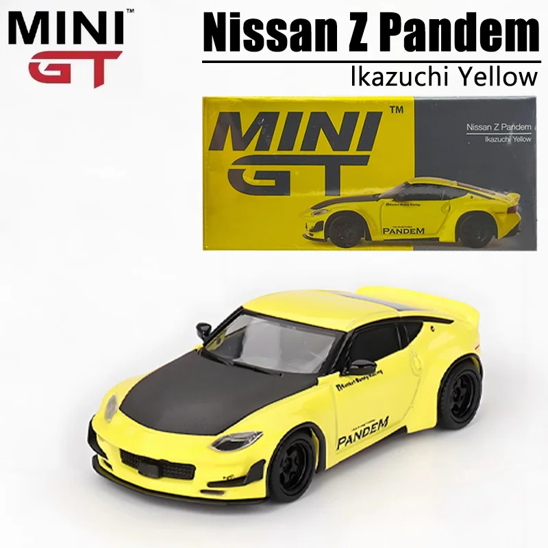 

MINIGT Scale 1/64 Nissan Z Pandem Lkazuchi Yellow Alloy Toy Diecast Metal Model Gift