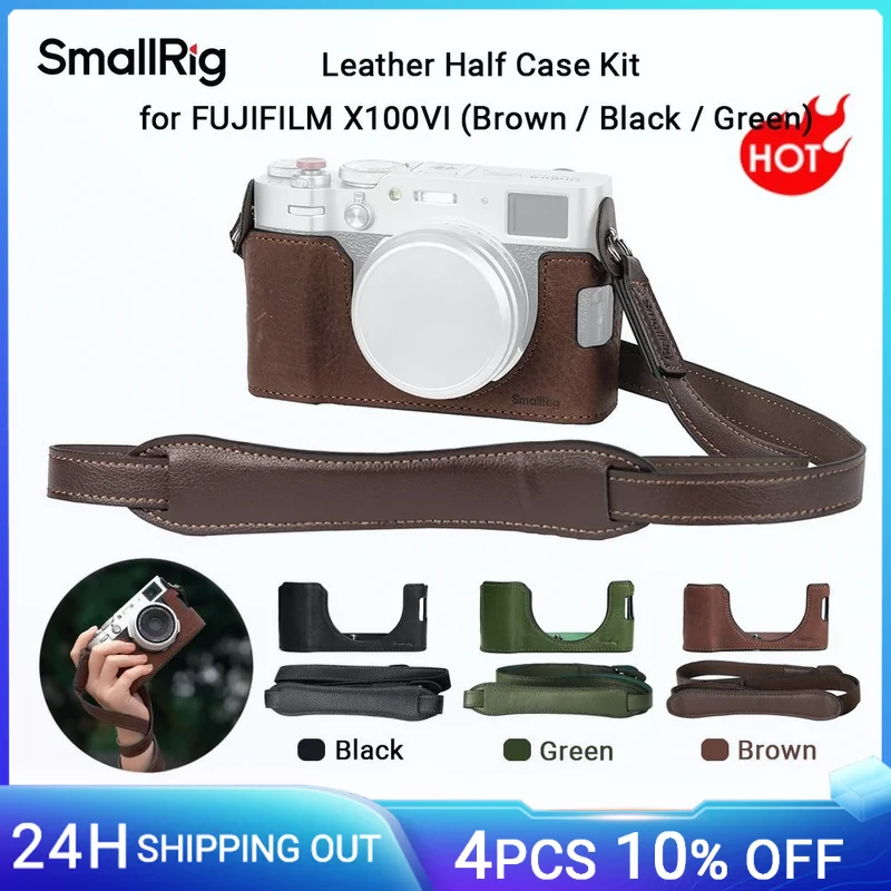 Zestaw półskórzanych etui SmallRig X100VI z paskiem na ramię, skórzane etui na aparat w stylu retro do FUJIFILM X100VI 4699