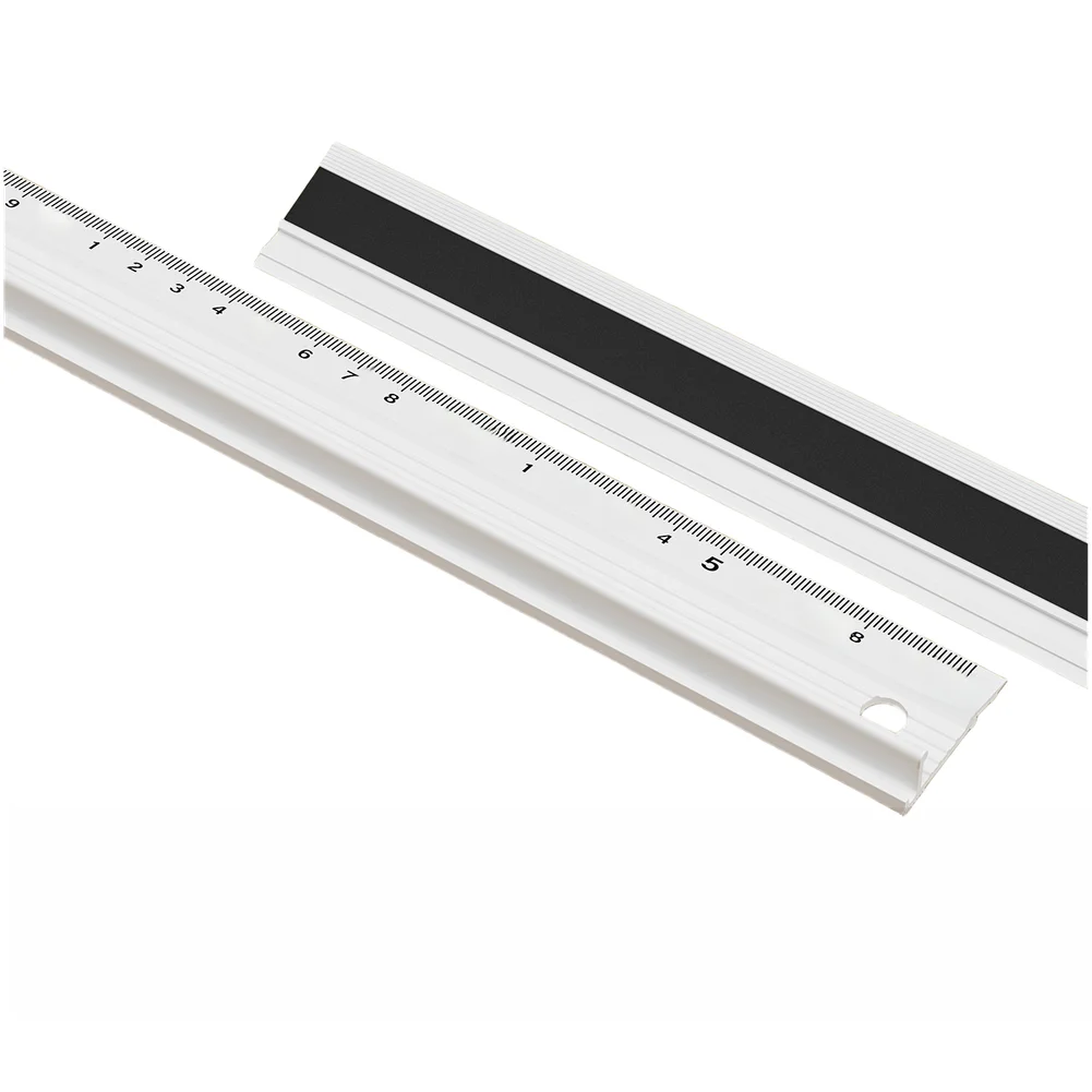 Engineer Grade Aluminum Ruler for Technical Drawing Light Etched Scales Non Slip Rubberized Base and Ink Smudge Prevention Edge