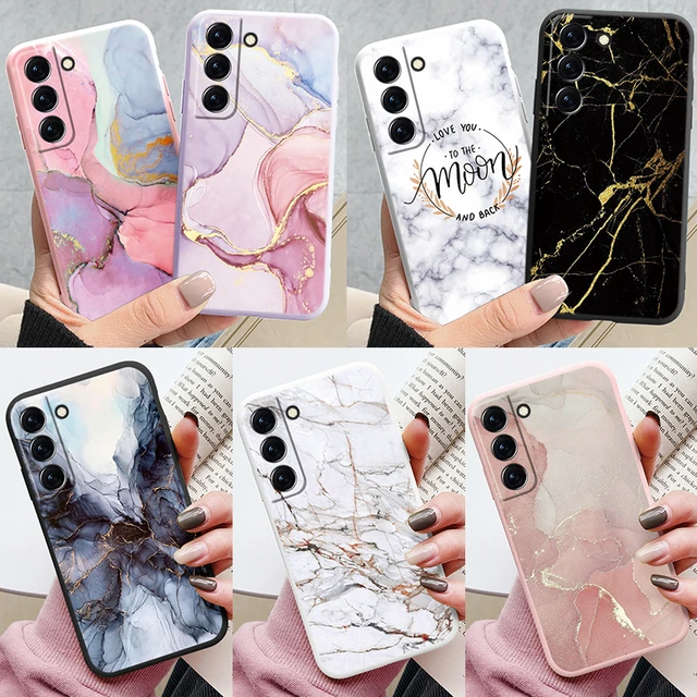 Etui do Samsung Galaxy S22 Torby S 22 Plus Ultra Pokrowiec ochronny Silikon Funda Marmur Kamień Tekstura Coque Do Samsung S22 Capa