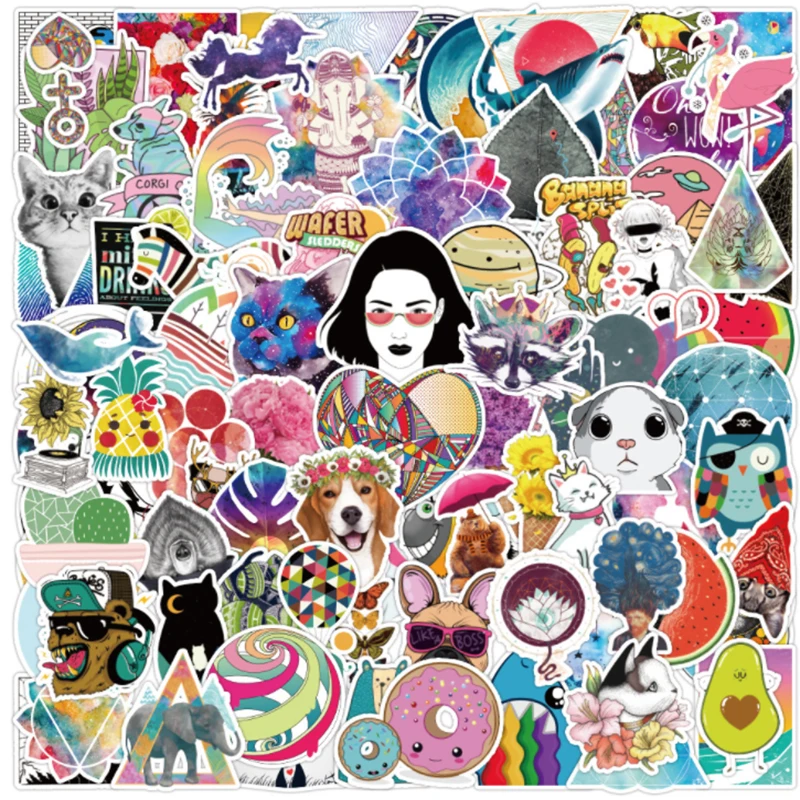 

10/30/50/100 шт., маленькая и свежая мультяшная наклейка Ins Wind, детские игрушки, сделай сам, скрапбук, ноутбук, багаж, холодильник, наклейка, декор, наклейка