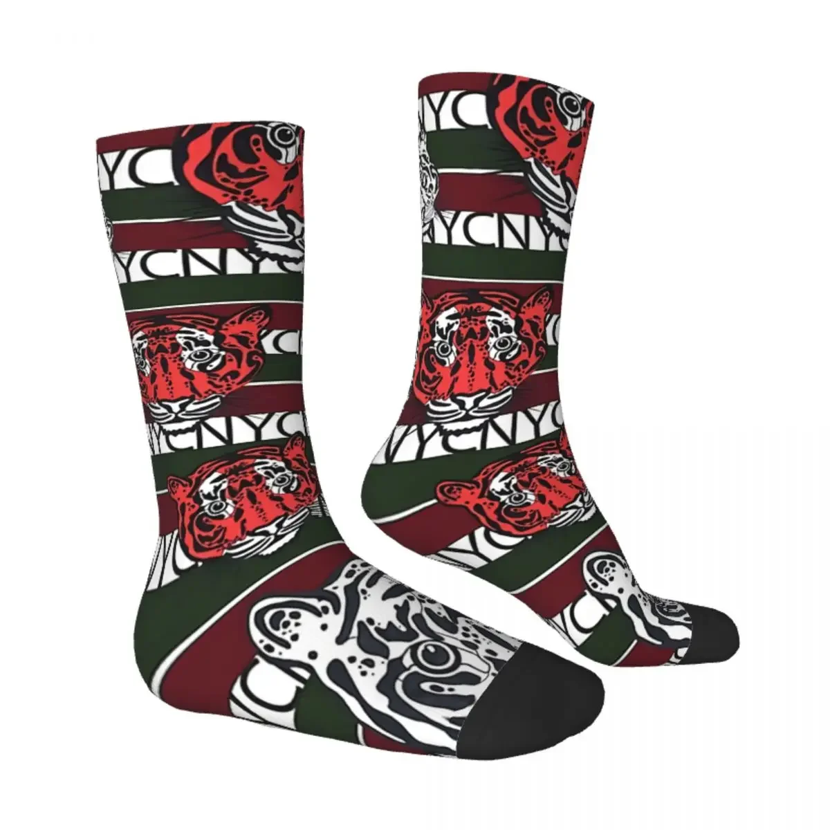 Hip Hop Retro Tigers Crazy Men's Socks Unisex Harajuku Pattern Printed Novelty Happy Crew Sock Boys Gift