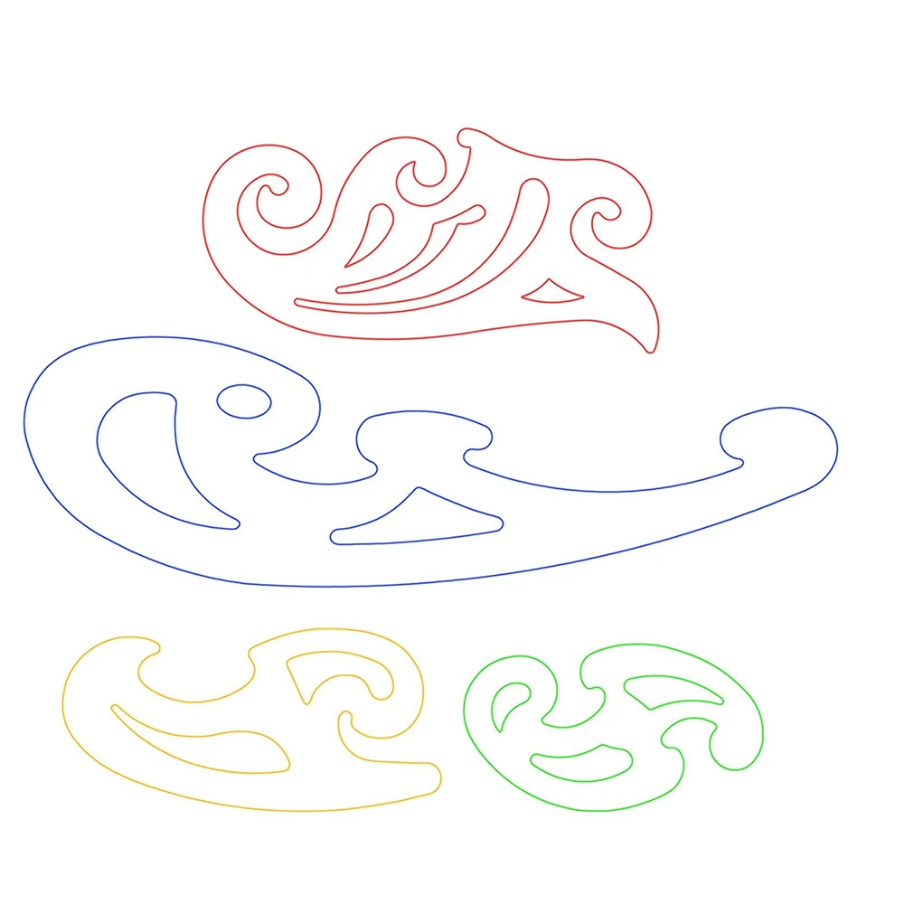 6 Pieces French Curve and Template Ruler Set Drawing Template Tool Circle Templates for Personal Drawing and Drafting