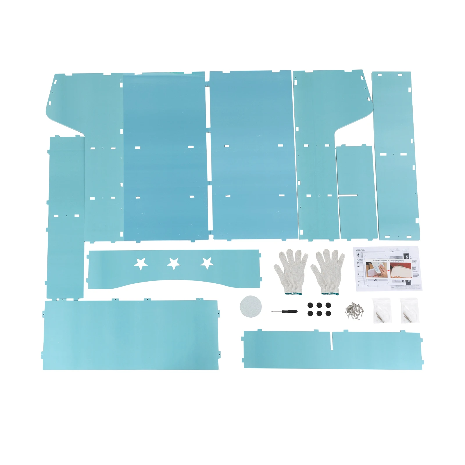 منظم عرض الكتب والألعاب للأطفال - رف من 3 طبقات باللون الأخضر الفاتح/الأزرق لغرفة الأطفال