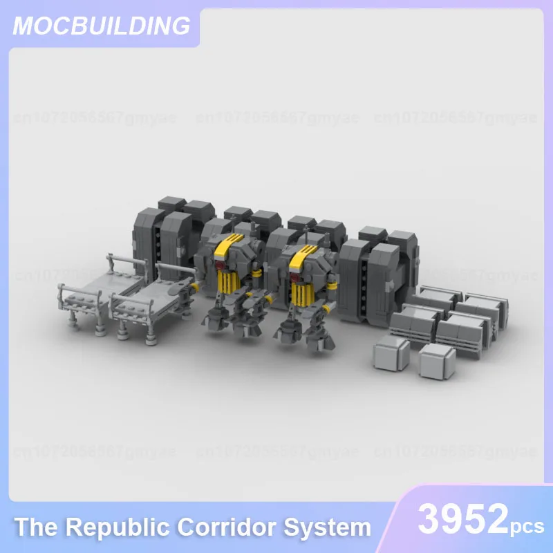 Zestaw do zabawy w hangarze z systemem korytarza republiki Model klocki do samodzielnego montażu cegły zbierają zabawki prezenty 3952 szt.