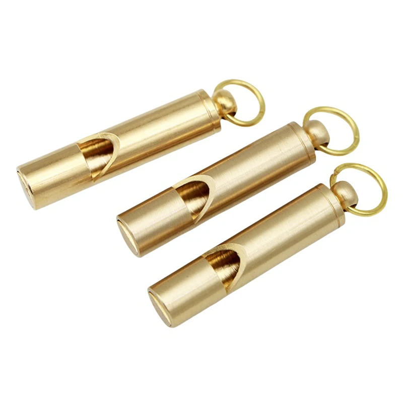 Brass High Decibel Emergency Whistle Portable Outdoor Survival Safety Whistle for Hiking Camping Referee Training Gear