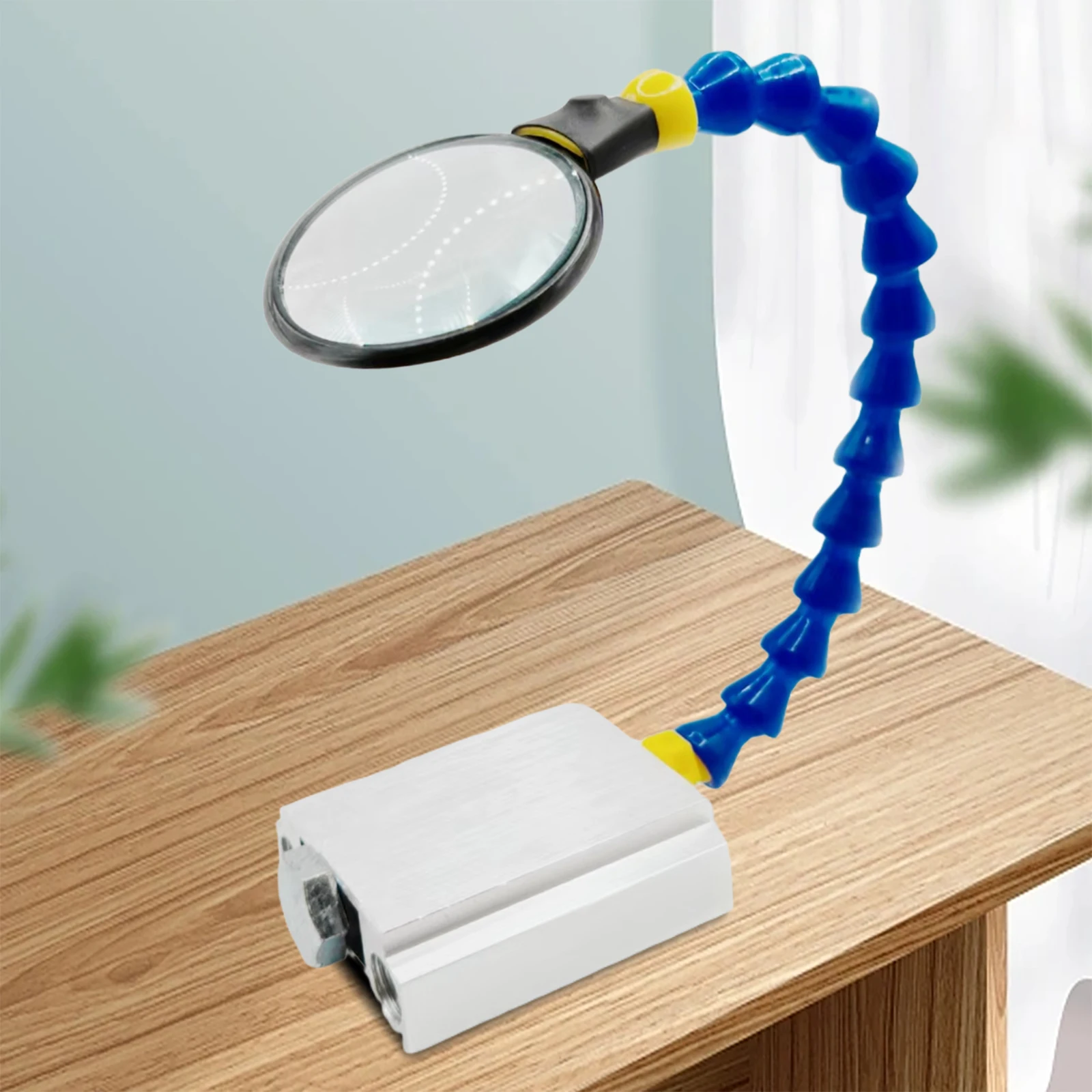 Herramienta auxiliar de soldadura de rosca de 1/4 pulgadas con lupa 5X, lupa de soldadura PCB ajustable para ayuda eficiente DIY