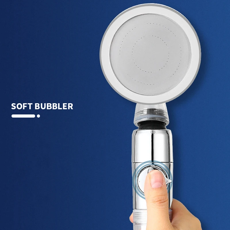 Pressurized Shower Head High Pressure Detachable 360° Rotating Jetting Showerhead Filter For Water Bathroom Bath Shower