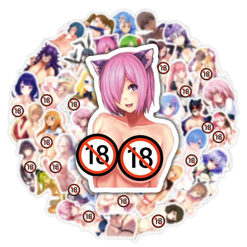 10/50/100/200/500PCS No Repeat Exclusive Sexy Nude Waifu Endless Beauty Temptation Adult Series Stickers (18+)