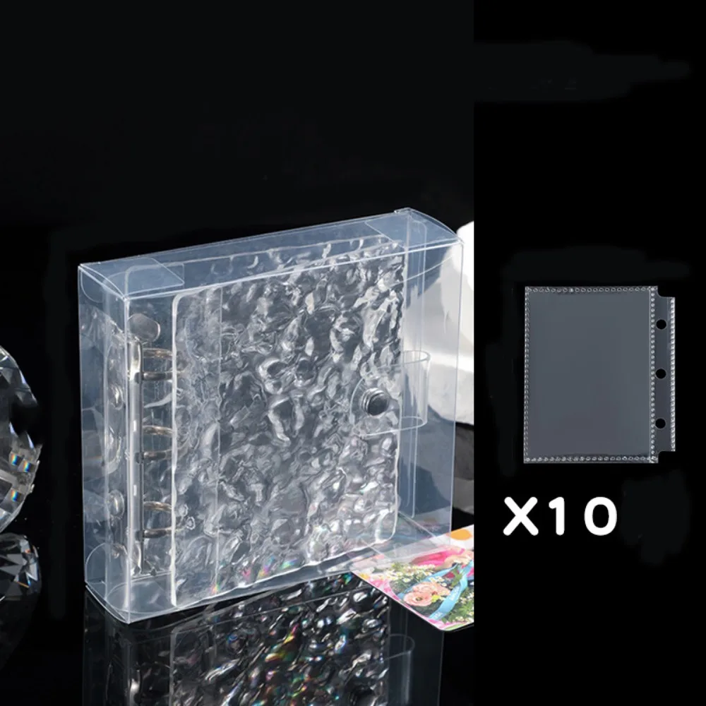 

Water Ripple Transparent Desktop Photo Album Picture Display 3-holes Idol Photo Album 3inch Loose-leaf