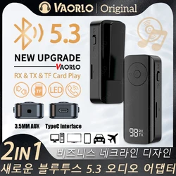 2 IN 1 Bluetooth 5.3 Audio Receiver Transmitter Stereo Music Wireless Adapter 3.5MM AUX With Mic For Car Airplane TV PC Headset