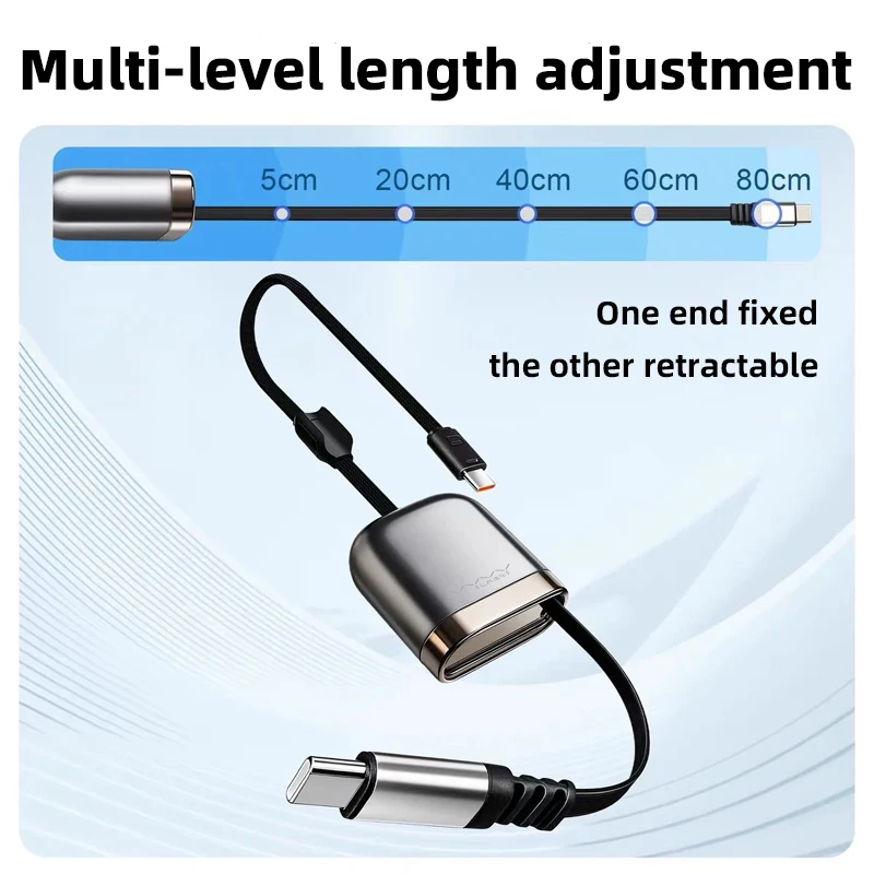 Vyvylabs 240W USB-C Einziehbares Kabel Magnetische Aufbewahrung Schnellladekabel 480Mbps Datenübertragung Einstellbare Länge Kompakter Typ C – Detail 2