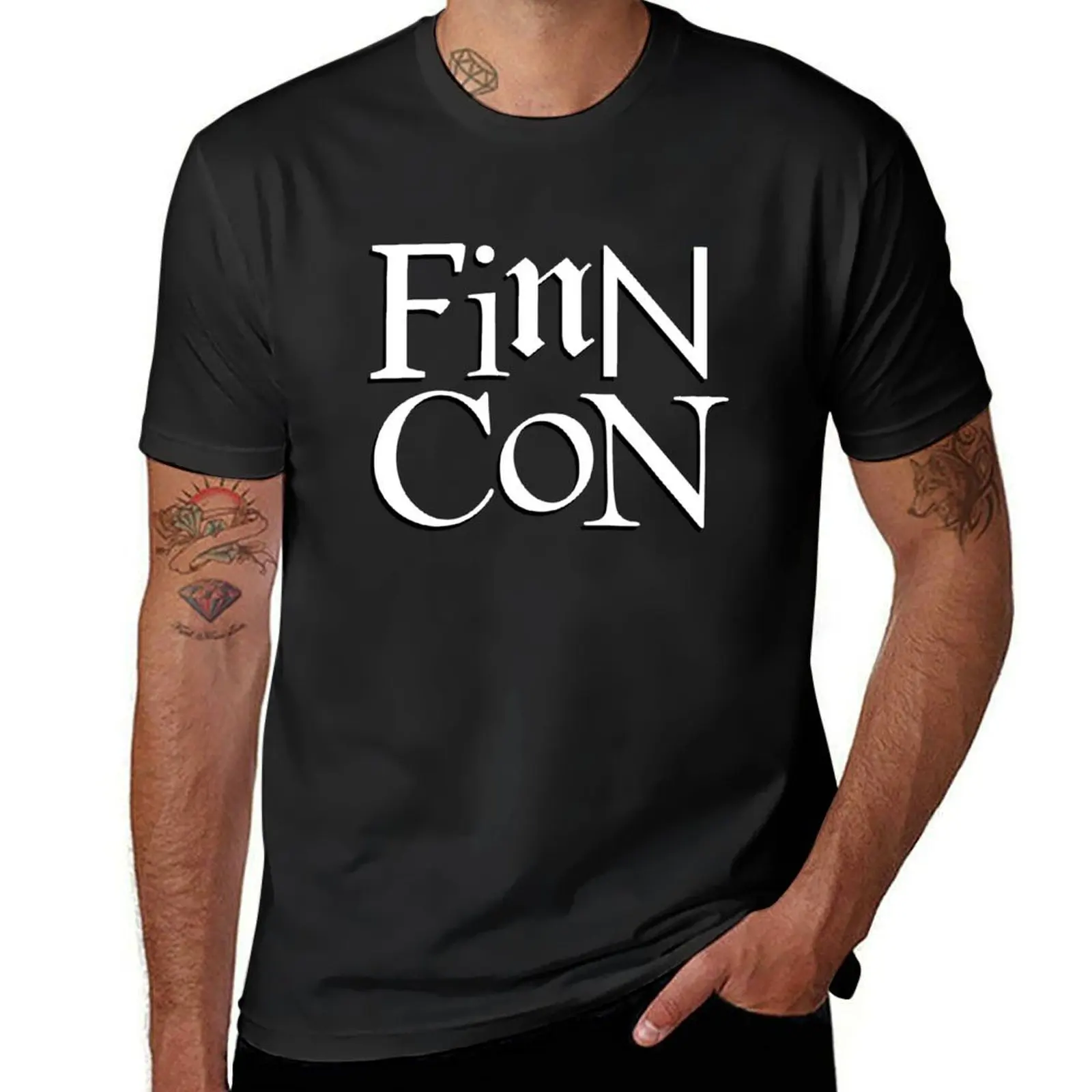 

Футболка с логотипом фирмы Finncon, милые топы, быстросохнущие для мальчиков, индивидуальный дизайн, ваши собственные мужские футболки с графическим рисунком, большие и высокие