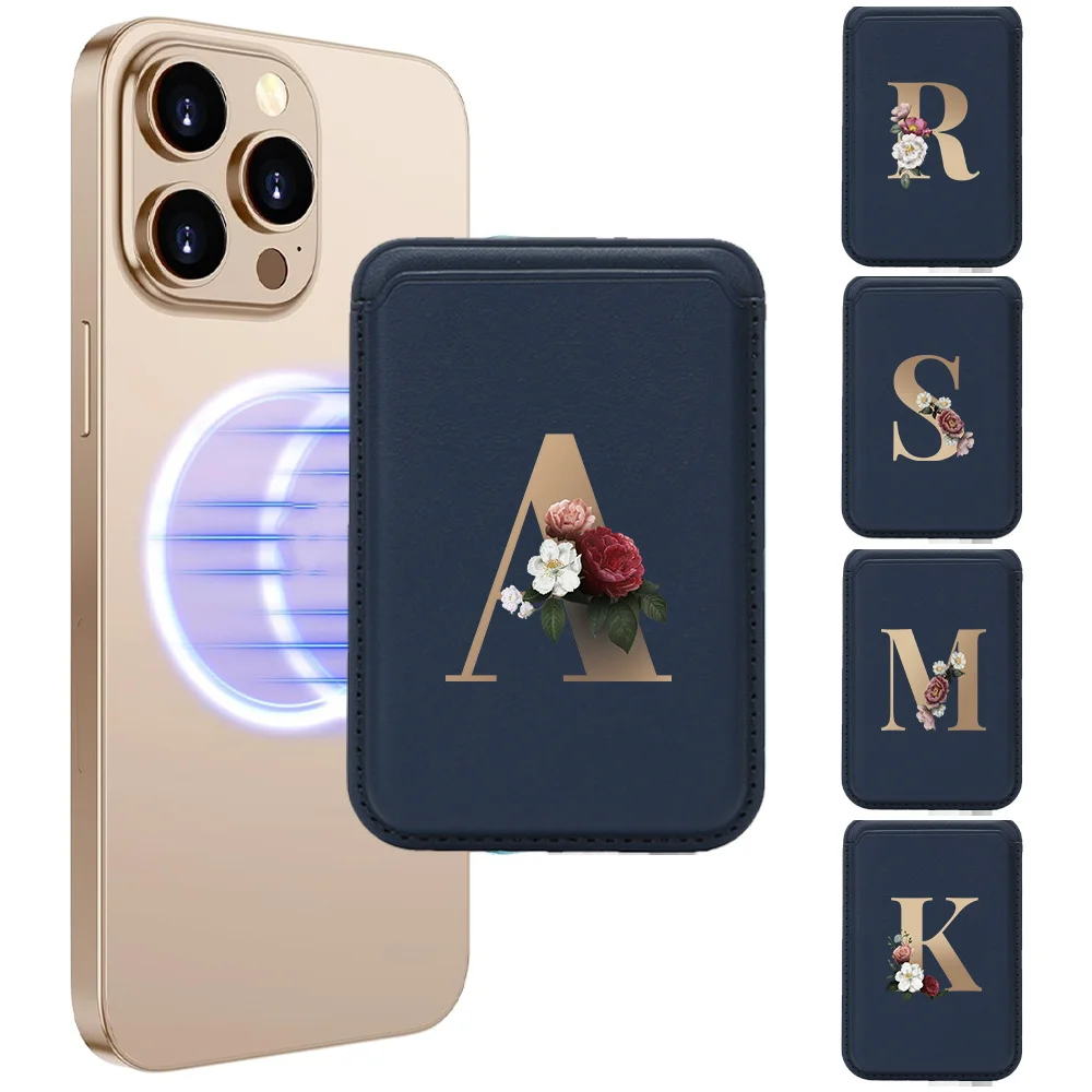 

Deep Blue Detachable Card Wallet Slim & Portable Phone Back Card Holder Ideal For Commuters & Travelers Gold Pattern
