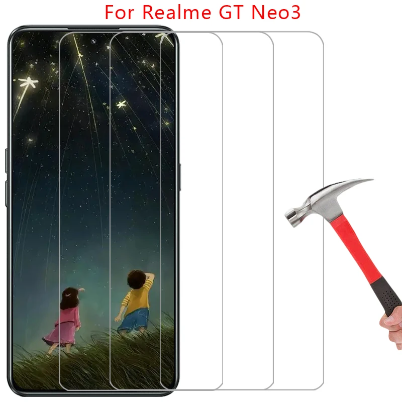 واقي شاشة من الزجاج المقسى لهاتف Realme gt neo 3 على Real Megt neo 3 gtneo 3 5g فيلم Realmi Reali relme Real me