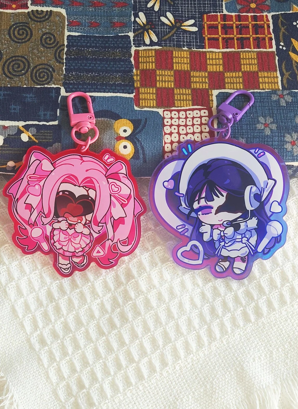 Zombie Stage Miji & Sua Theme Acrylic Keychain for Anime Fans Customizable Collectible Keyring