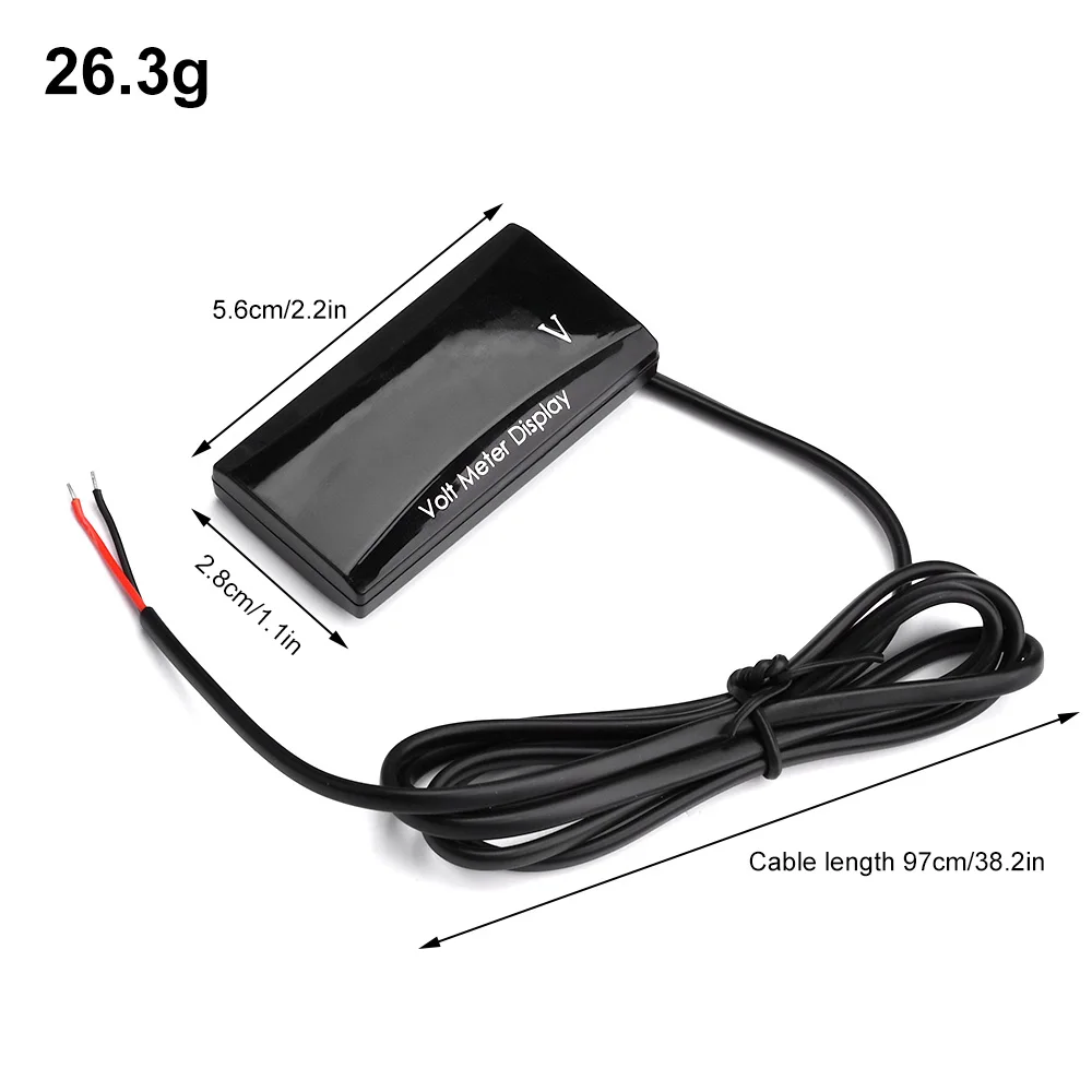 IPX6 Voltmeter DC 8-16V LED Display Digital Waterproof Panel Volt Voltage Meter Tester 12V For Car Motorcycle Measuring Tool