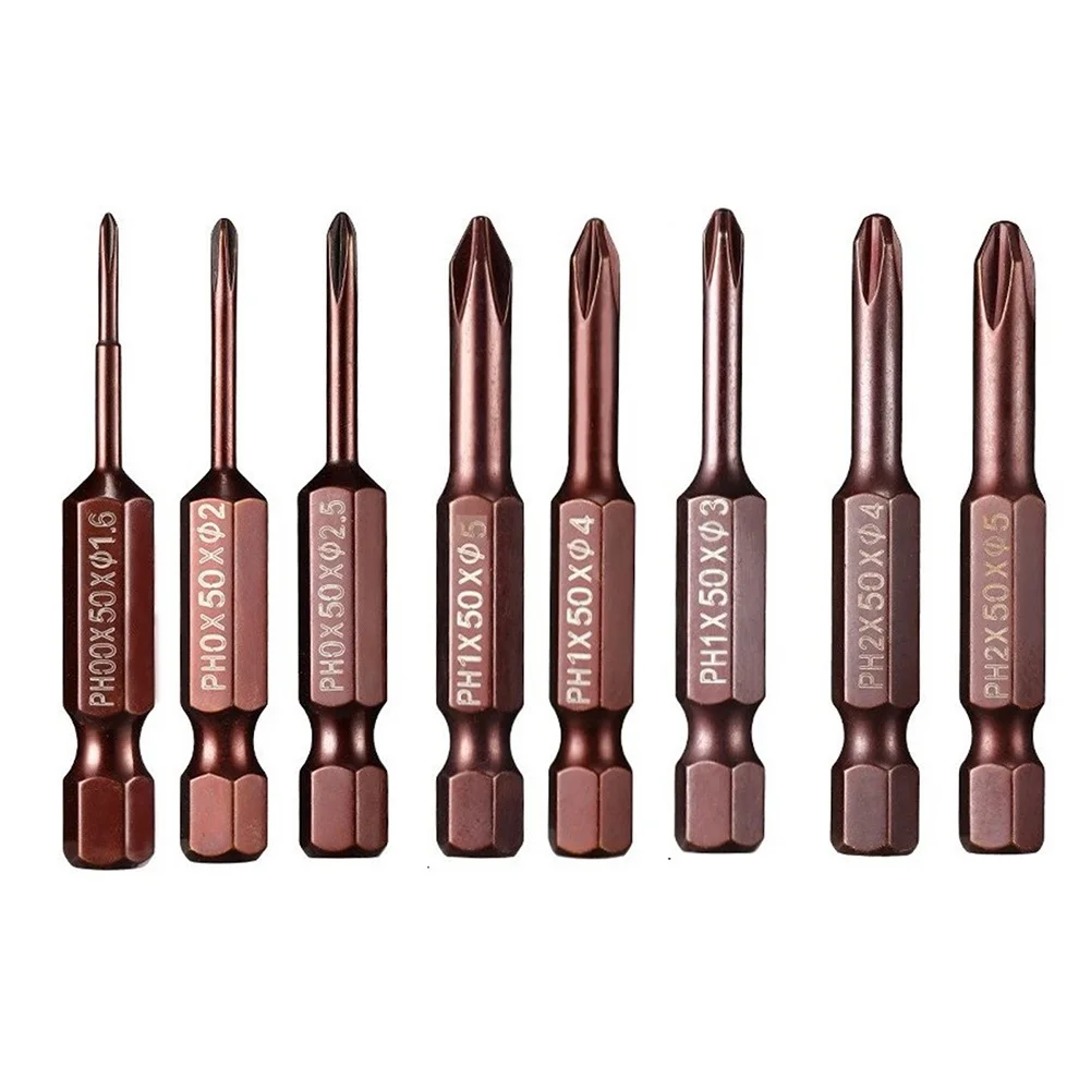 1pc 1.6/2.0/2.5/3.0/4.0/5.0mm Screwdriver Bit 1/4 Inch Hex Shank Alloy Steel Screwdriver Bits PH00/PH0/PH1/PH2 Screwdrivers