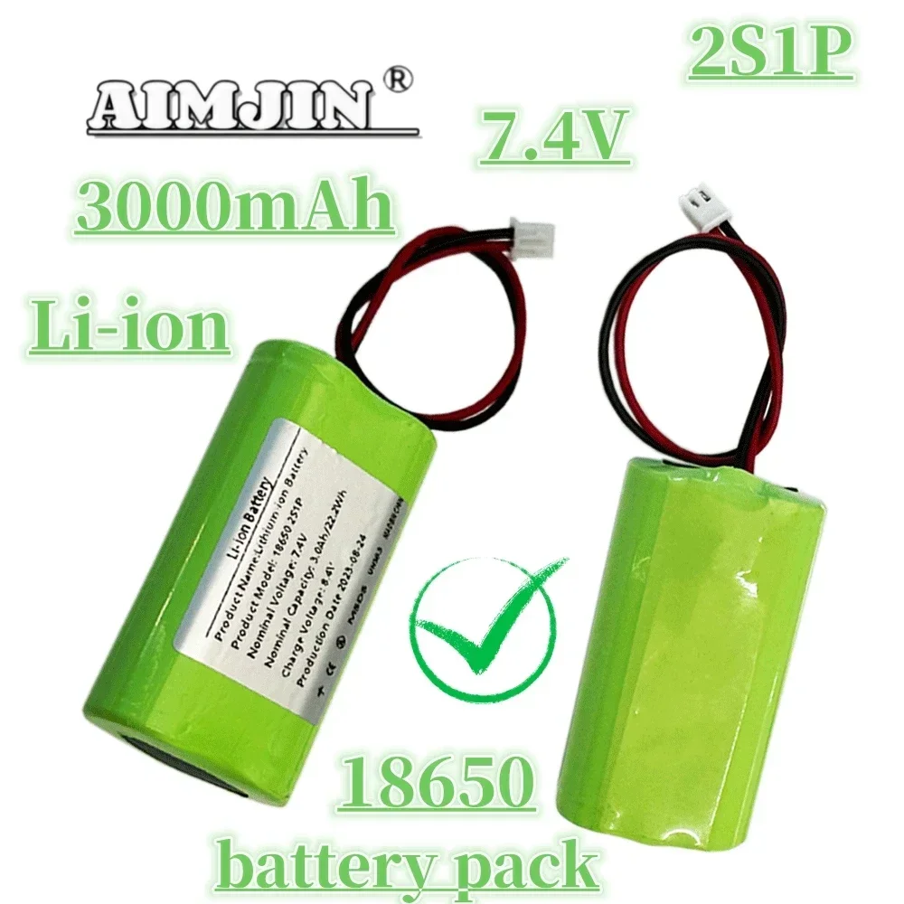 

2s1p 7.4V 3000mah 18650Rechargeable Lithium Battery FOR Amplifier Power toy Accessories LED Lights Security Equipment