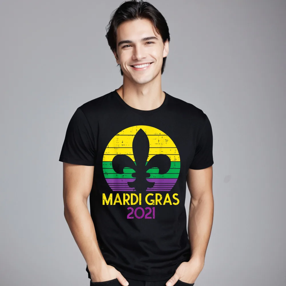 Normal Tshirts Cute Crewneck Mardi Gras 2021 Jester Hat 100% Cotton women's Tees Cool Short Sleeve Tee Shirt