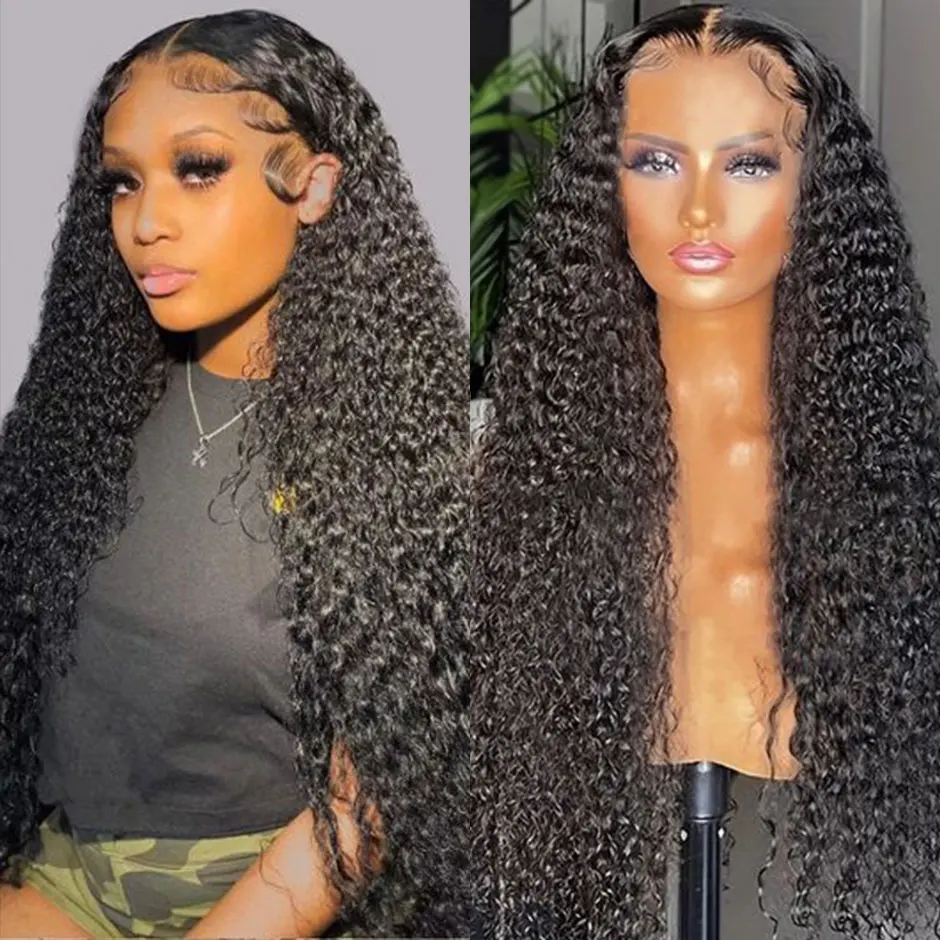 

Yawawe hair Kinky curly Glueless wig human hair ready to wear hd lace wig 6x4 lace front wig glueless preplucked wigs human hair