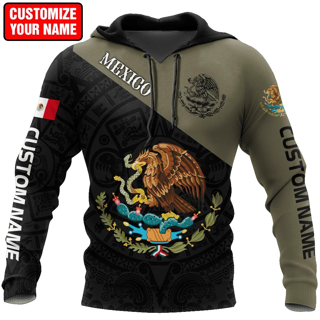 

Personalized Mexico Aztec Flag 3D All Over Printed Fashion Men's hoodies Unisex zipper pullover Casual Jacket Tracksuits TDD143