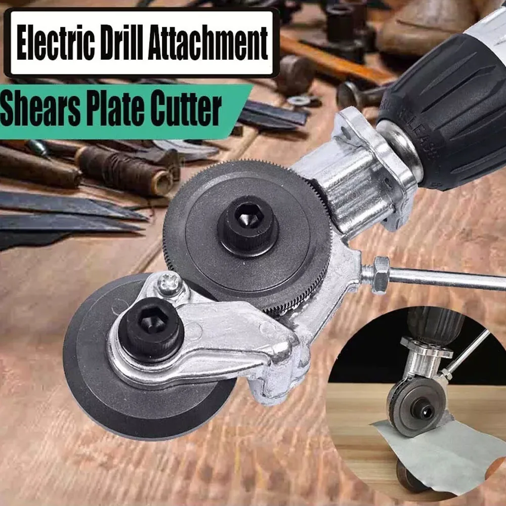 Electric Drill Cutter Attachment Metal Double Headed Sheet Cutting Tool Cut Plate Punch Shears Drill for Copper Plate Cutter