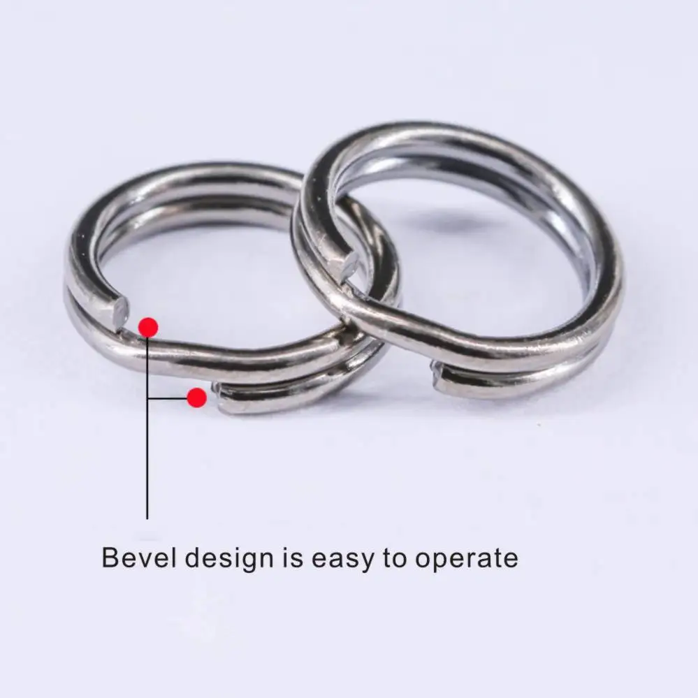 ORJD 50pcs Fishing Snap Split Ring 3.5mm-15MM Stainless Steel Double Loop Open Lure Hook Connector Fishing Tackle Accessories