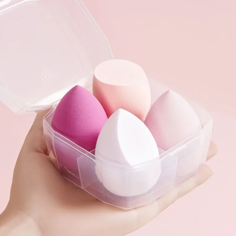 4PCS New Makeup Powder Puff Foundation Powder Sponge Beauty Tools Bevel Cut Makeup Sponge Makeup Accessories Both Wet and Dry