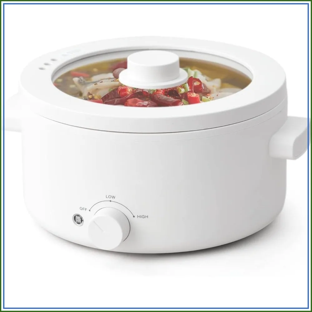 

2L Ceramic Non-stick Electric Cooker, Dual Power 350W/700W, Quick Heating, Overheat Protection, for Steak, Pasta, Hot Pot, Ramen