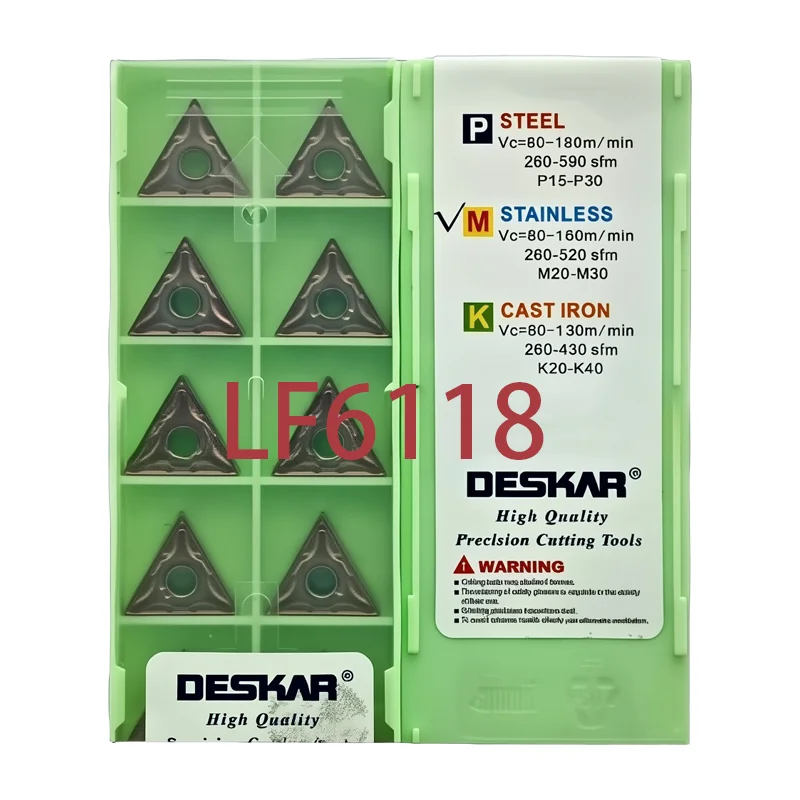 

DESKAR Original TNMG160404/08-MA Carbide Inserts LF6018/LF6118 High-Performance CNC Turning Tools for Stainless Steel Machining