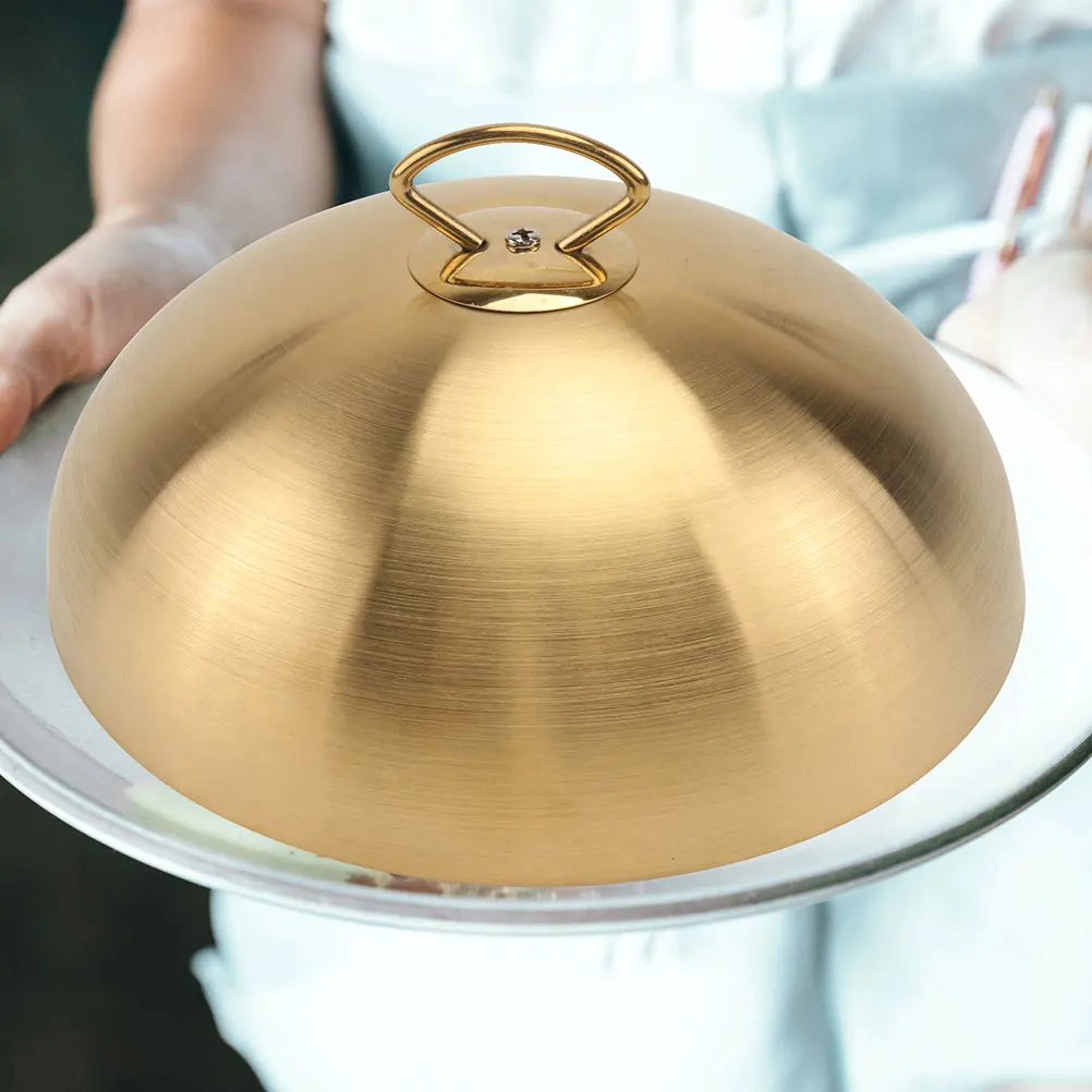 

Steak Cover Kitchen Food Dome Steaks Stainless Steel Dish Cloche BBQ Anti Splatter Cheese