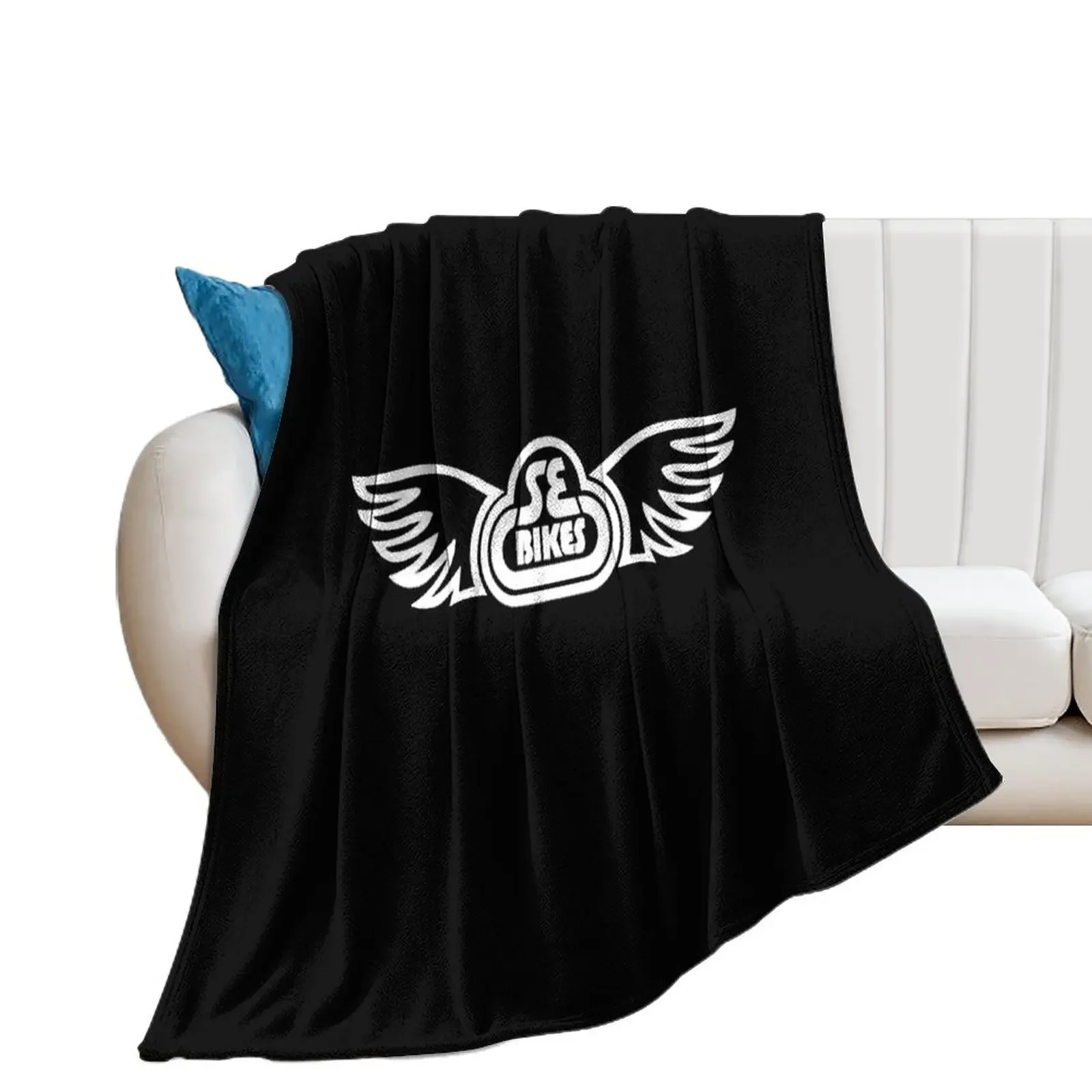 SE bikes white wing Throw Blanket Furry Multi-Purpose anime Heavy Blankets